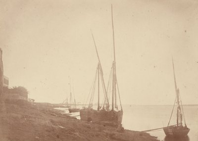 Barcos de Vela en la Orilla del Nilo de Théodule Devéria